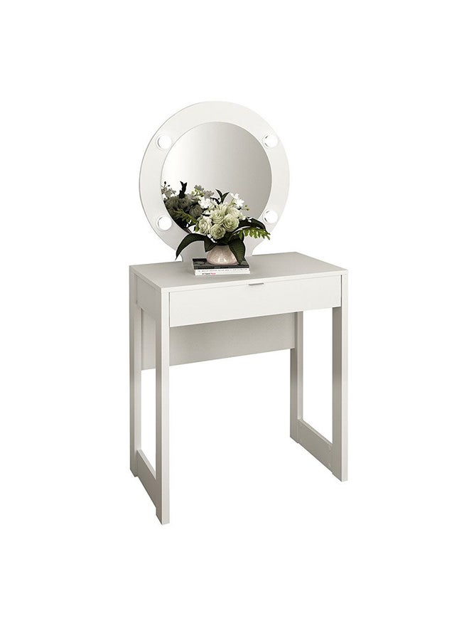 DANUBE HOME Eldon Dressing Table With Mirror And Drawer Durable Vanity Table Dressing Makeup Desk With Storage Modern Design Bedroom Furniture L 160x45x82 Cm White  - Image 5