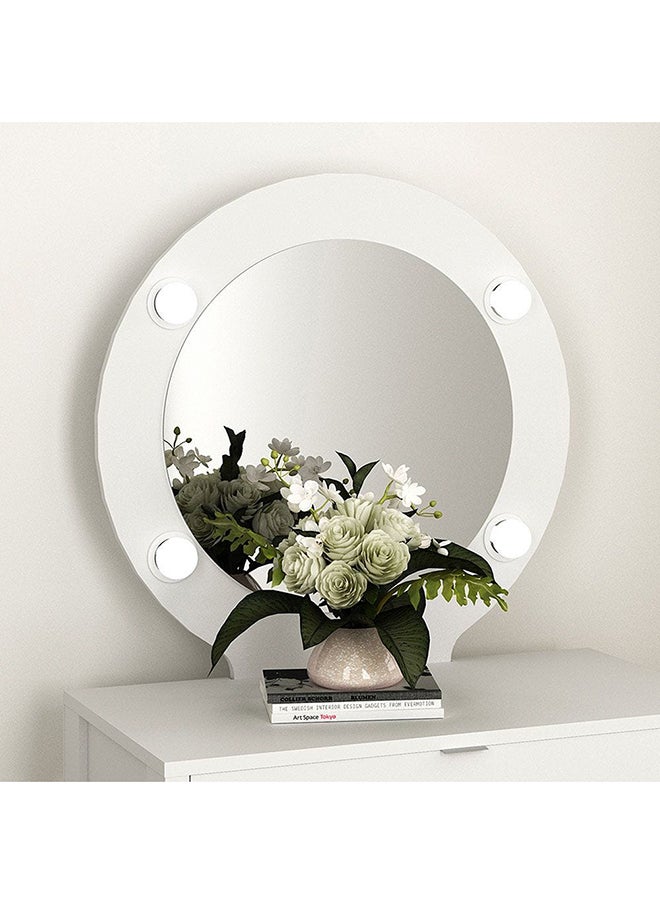 DANUBE HOME Eldon Dressing Table With Mirror And Drawer Durable Vanity Table Dressing Makeup Desk With Storage Modern Design Bedroom Furniture L 160x45x82 Cm White  - Image 4