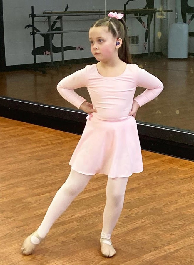 Stelle Girls Long Sleeve Ballet Leotards with Separated Skirt (Ballet Pink,90) - Image 4