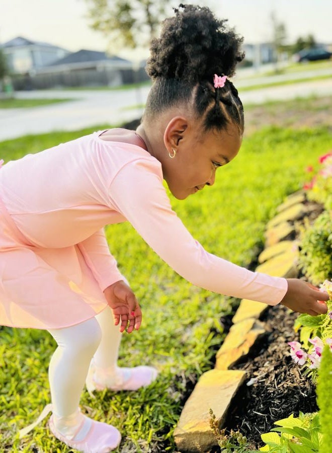 Stelle Girls Long Sleeve Ballet Leotards with Separated Skirt (Ballet Pink,90) - Image 3