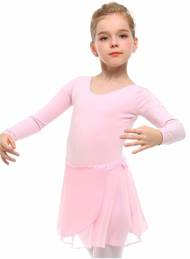 Stelle Girls Long Sleeve Ballet Leotards with Separated Skirt (Ballet Pink,90) - Image 2