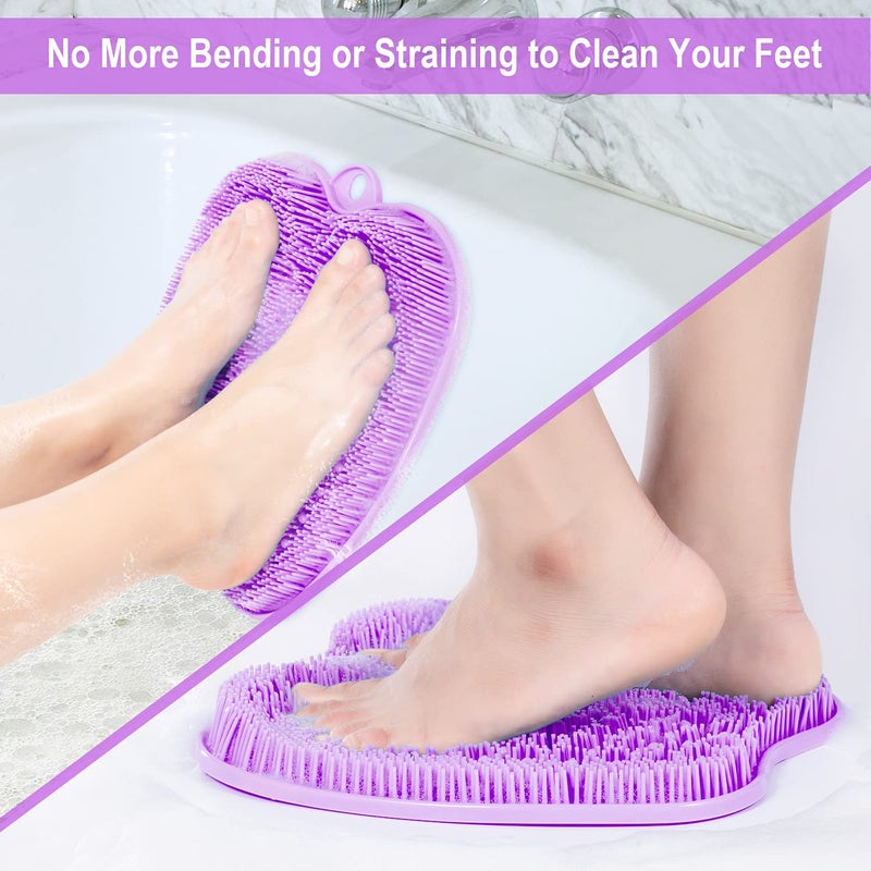 BESKAR XL Large Foot Scrubber Mat for Use in Shower - Shower Foot Cleaner to Eliminate Calluses Dead Skin, Foot Massager Mat for Men & Women to Soothe Achy Feet, Non Slip Suction Cups - Image 2