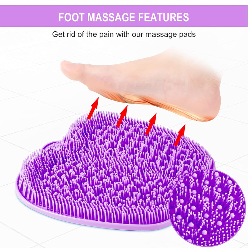 BESKAR XL Large Foot Scrubber Mat for Use in Shower - Shower Foot Cleaner to Eliminate Calluses Dead Skin, Foot Massager Mat for Men & Women to Soothe Achy Feet, Non Slip Suction Cups - Image 5