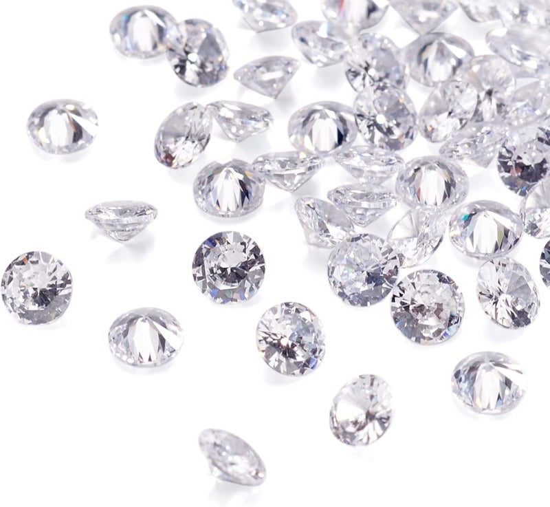 Craftdady 50pcs 4mm Clear Cubic Zirconia Stone Small CZ Rhinestone Faceted Cabochons for Earring Bracelet Pendants Jewelry DIY Craft Making - Image 1