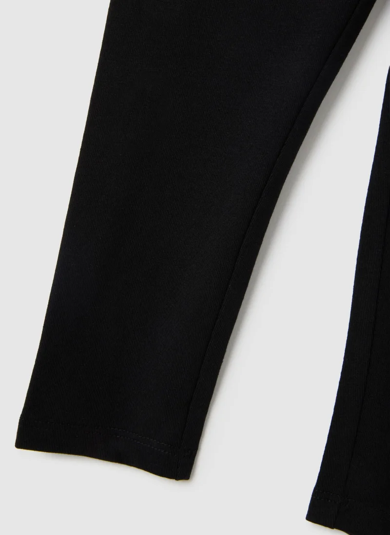 Ovs GIRLS' COTTON BLACK SKINNY STRETCH LEGGINGS