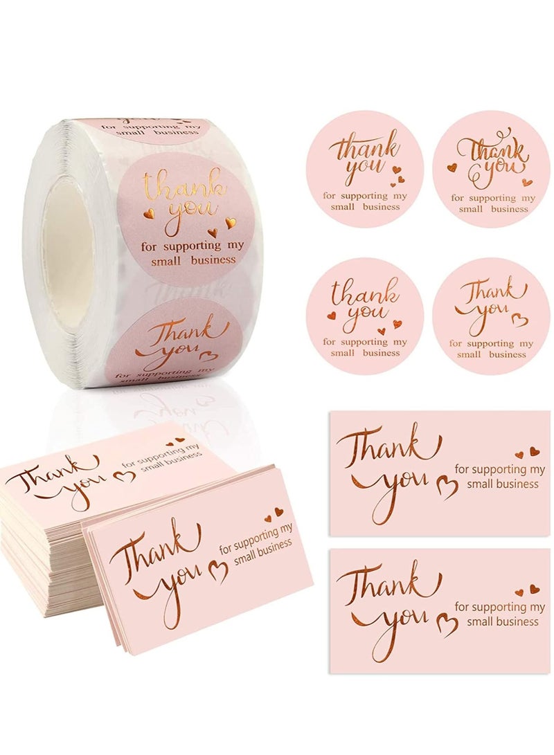 Bukela 500 PCS Stickers Roll Set Thank You for Business Letter, Gift Packaging, Customer Mailer & Retail Bag Decorative Sealing Stickers Adhesive Sticker Labels Wrapping Supplies - Image 1