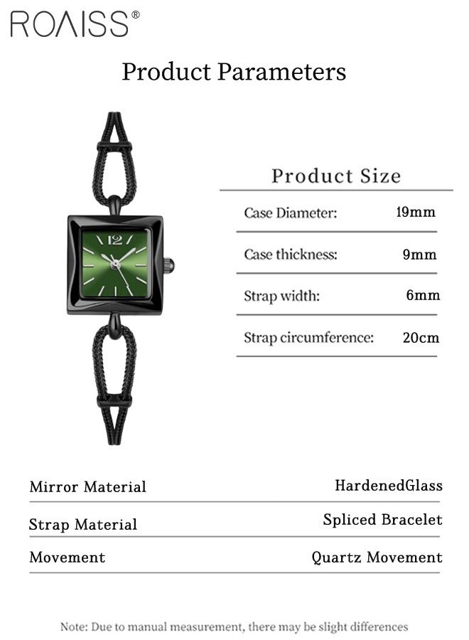 رويس ساعة كوارتز ية كلاسيكية نسائية، شاشة تناظرية، قرص مربع مع حزام سلسلة، ساعة يد فاخرة أنيقة مقاومة للماء كهدية للسيدات - Image 4