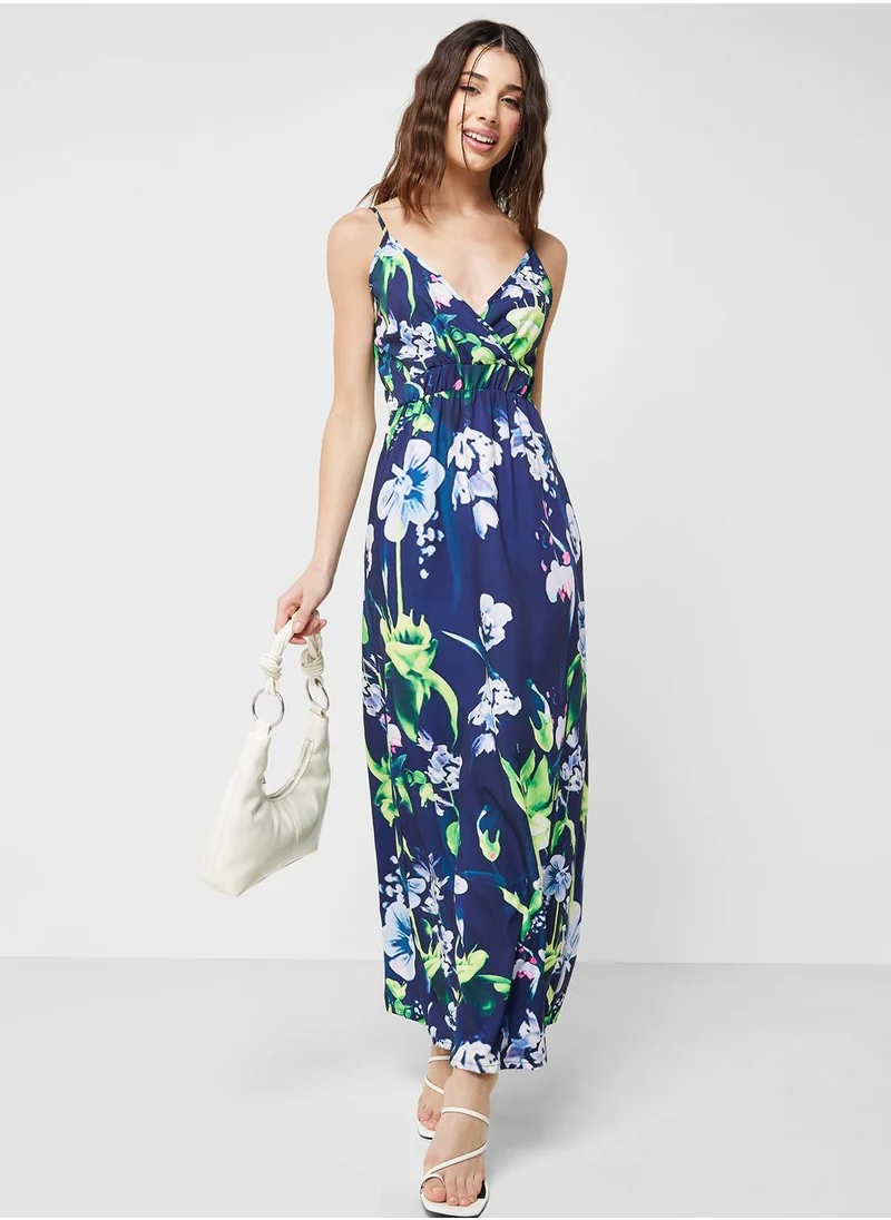Ginger Strappy Floral Printed Dress
