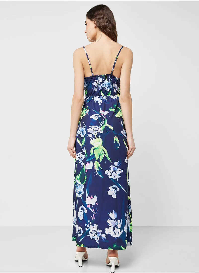 Ginger Strappy Floral Printed Dress