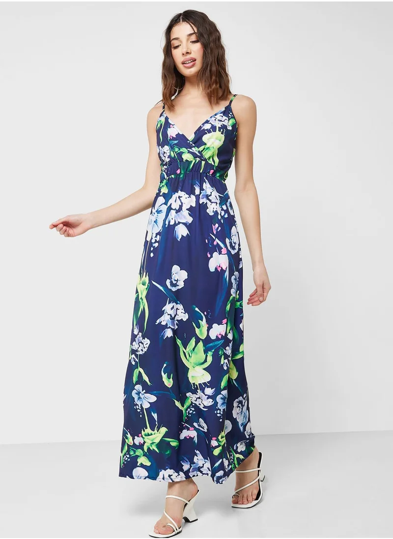 Ginger Strappy Floral Printed Dress
