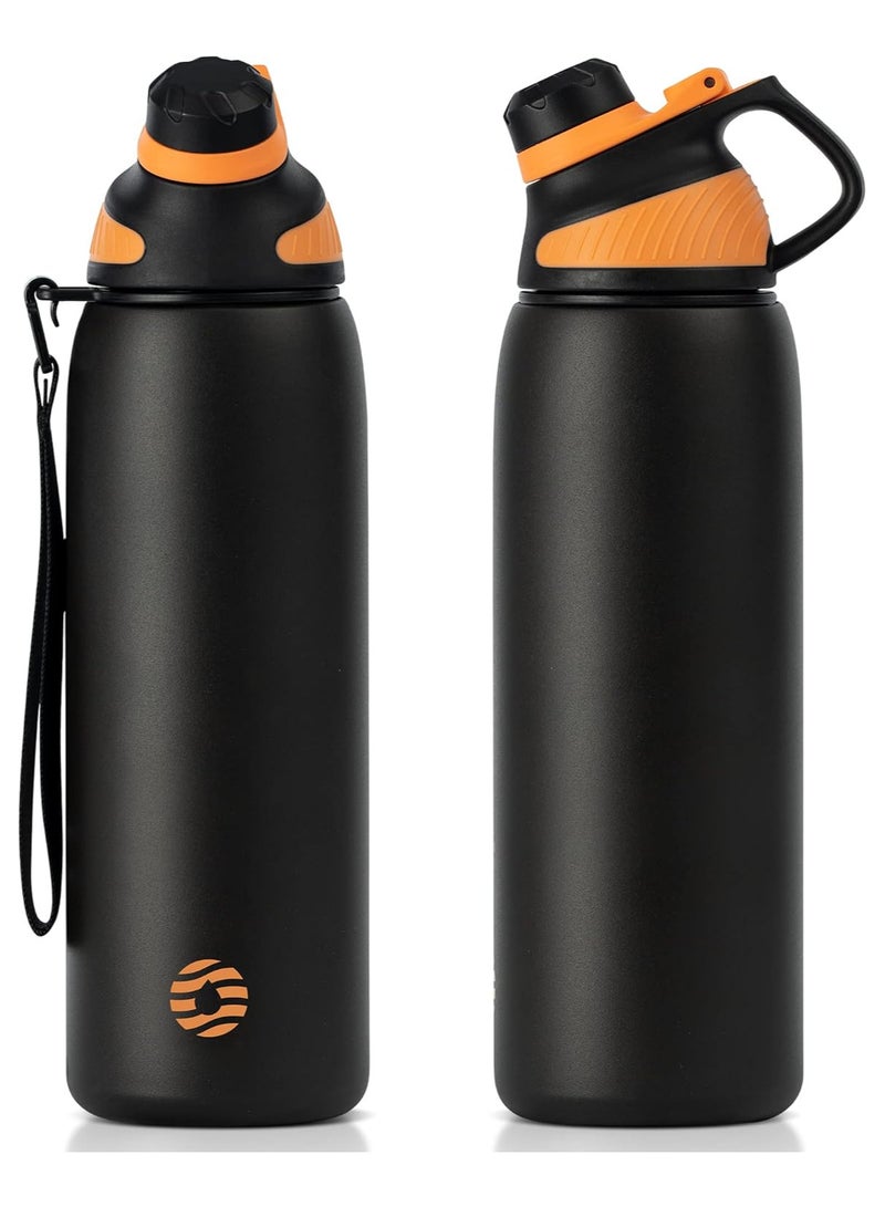 FjBottle Stainless Steel Water Bottle 800 ML with Magnetic Lid, BPA Free Insulated Water Bottle, Sports Metal Water Bottle Hot&Cold Drinks Vacuum Flask Leak-Proof for Gym, Work, Travel - Image 1