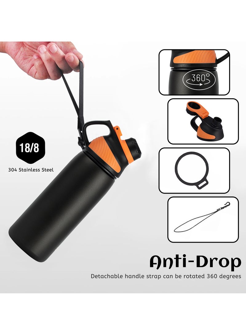 FjBottle Stainless Steel Water Bottle 800 ML with Magnetic Lid, BPA Free Insulated Water Bottle, Sports Metal Water Bottle Hot&Cold Drinks Vacuum Flask Leak-Proof for Gym, Work, Travel - Image 5