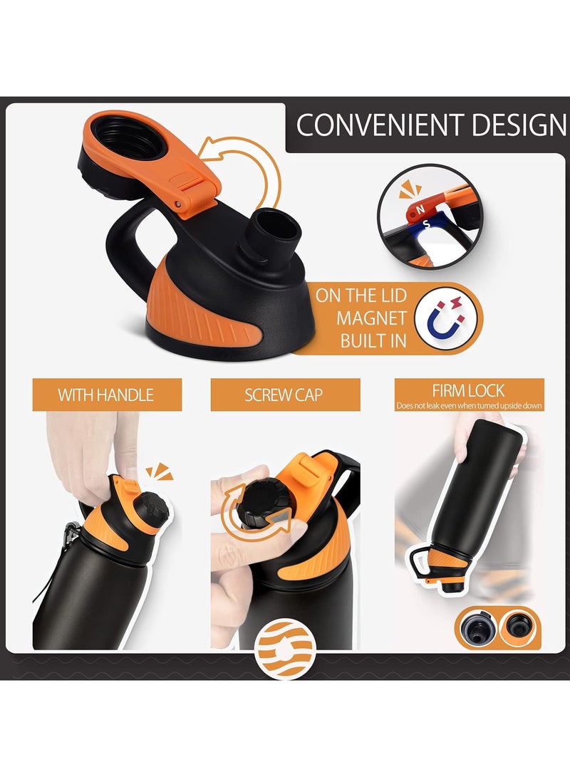 FjBottle Stainless Steel Water Bottle 800 ML with Magnetic Lid, BPA Free Insulated Water Bottle, Sports Metal Water Bottle Hot&Cold Drinks Vacuum Flask Leak-Proof for Gym, Work, Travel - Image 3