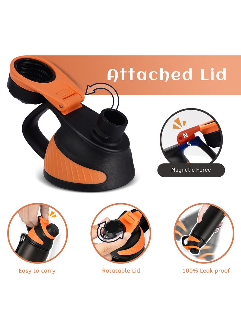 FjBottle Stainless Steel Water Bottle 800 ML with Magnetic Lid, BPA Free Insulated Water Bottle, Sports Metal Water Bottle Hot&Cold Drinks Vacuum Flask Leak-Proof for Gym, Work, Travel - Image 4