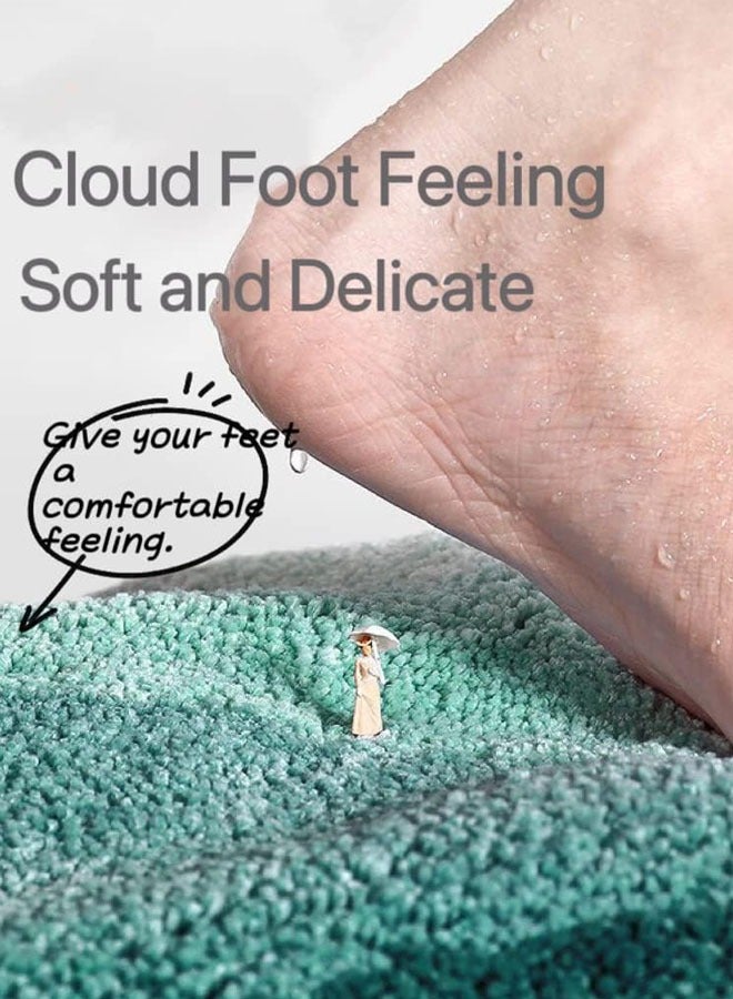 Hanayo Bath Mat Quickly Absorb Water Non-Slip Soft Plush Bathroom Mat Fast Drying Bath Rug for Bathroom Toilet Bedroom Kitchen 40x60cm(Green&Brown) - Image 4