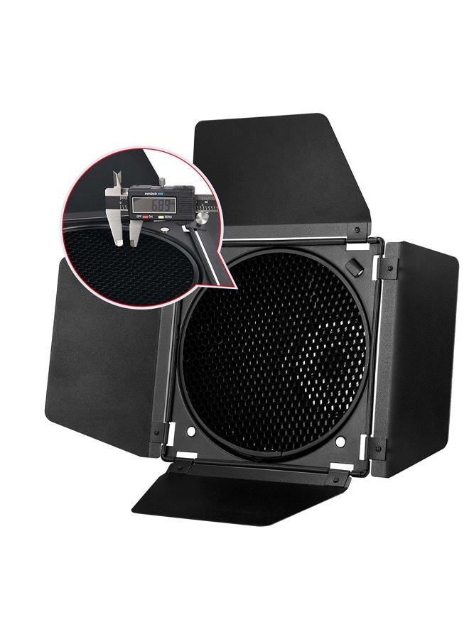 Godox BD-04 Barn Door & Honeycomb Grid &4 Color Gel Filters Compatible for Standard Reflectors Accessories kit - Image 5