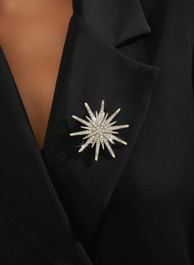 Take Two Sea Urchin Shaped Rhinestone Embellished Brooch - Image 2
