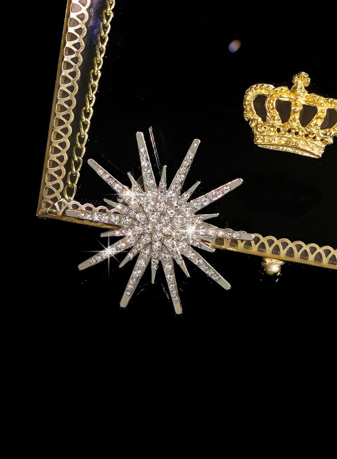 Take Two Sea Urchin Shaped Rhinestone Embellished Brooch - Image 5