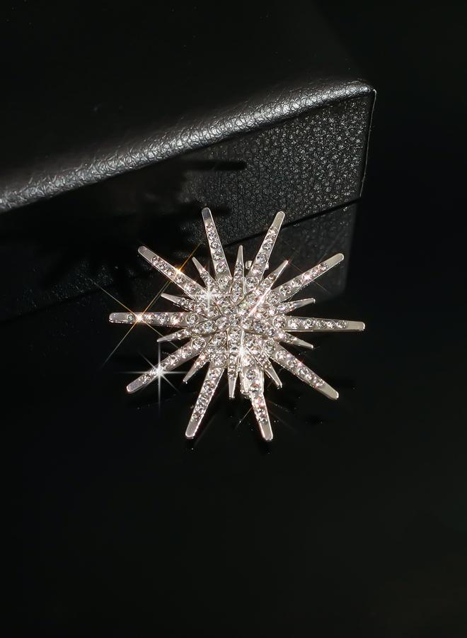 Take Two Sea Urchin Shaped Rhinestone Embellished Brooch - Image 4