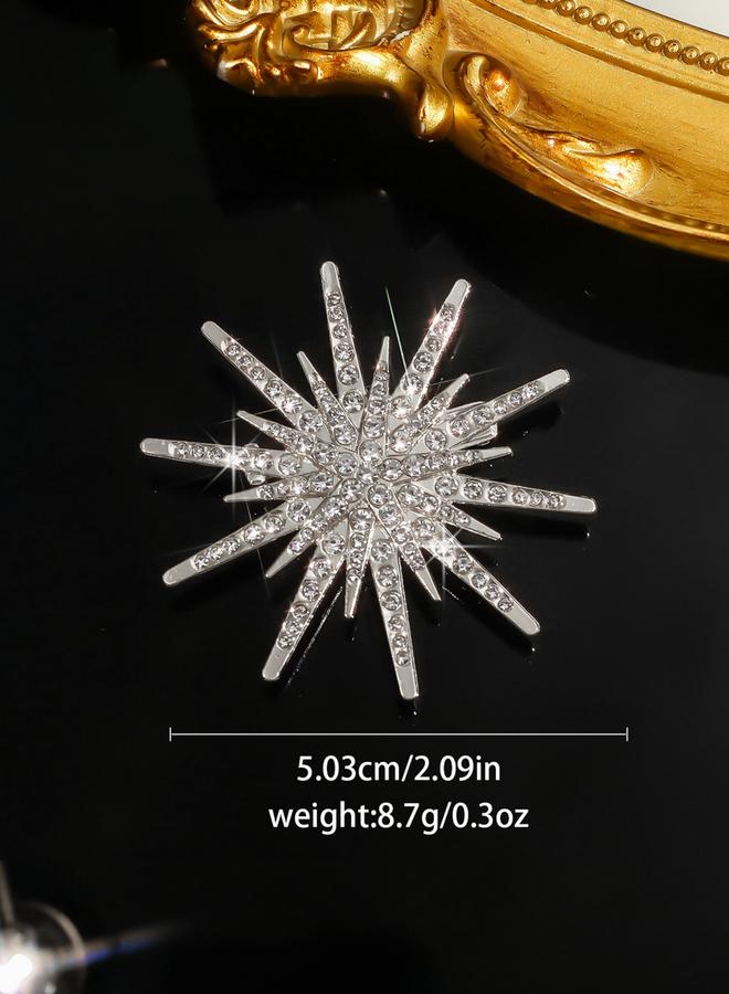 Take Two Sea Urchin Shaped Rhinestone Embellished Brooch - Image 3
