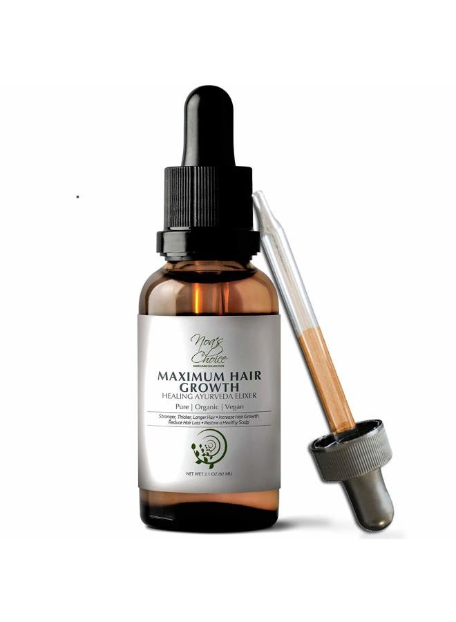 Maximum Slim Noa's Choice ORGANIC Ayurvedic Hair Growth Formula for FULLER, Longer, Thicker, Healthier Hair. Revive your Hair and Scalp TODAY! Best Treatment for Hair Loss & Thinning Hair 2.1 oz - Image 1