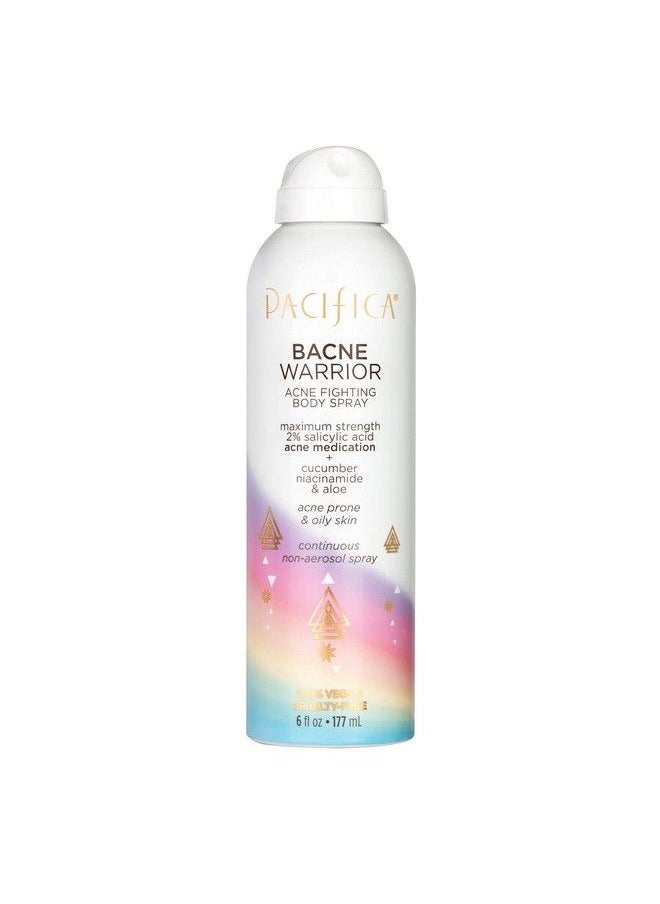 Pacifica - Beauty Bacne Warrior Acne Fighting Body Spray For Body And Back 2% Salicylic Acid Niacinamide Cucumber & Aloe Sensitive Skin Approved 100% Vegan And Cruelty Free Clear 6 Fl Oz - Image 1