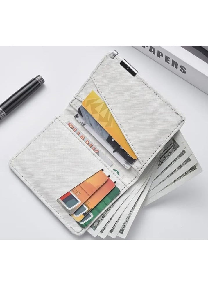 Generic Slim Business Style Wallet With Multiple Card Slots Credit Card and Driver's Licence Holder Geometric Interior Design White  - Image 2