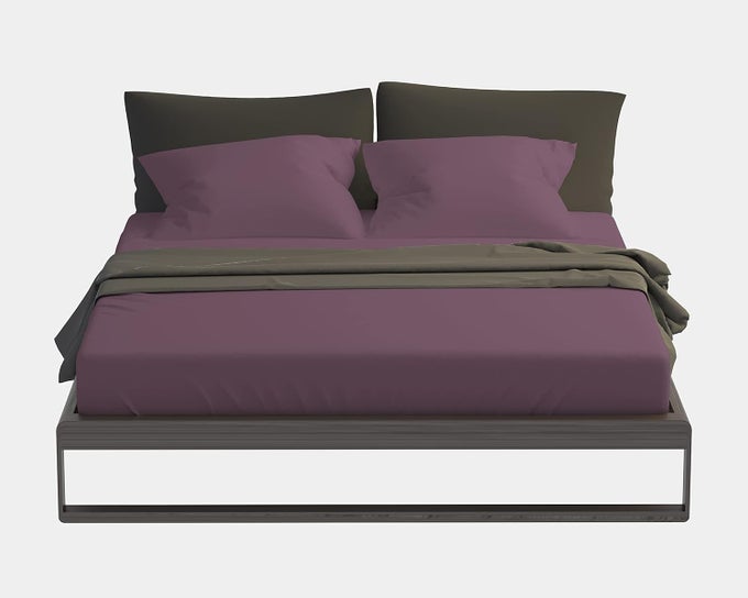 500TC SUPER SOFT ELEGANT COLORS FITTED BEDSHEET 100 EGYPTIAN COTTON PLUM KING SIZE 72 X 78 4 TO 10 INCH MATRESS 12 DROP WITH 2 PEICE PILLOW COVER SIZE18X28