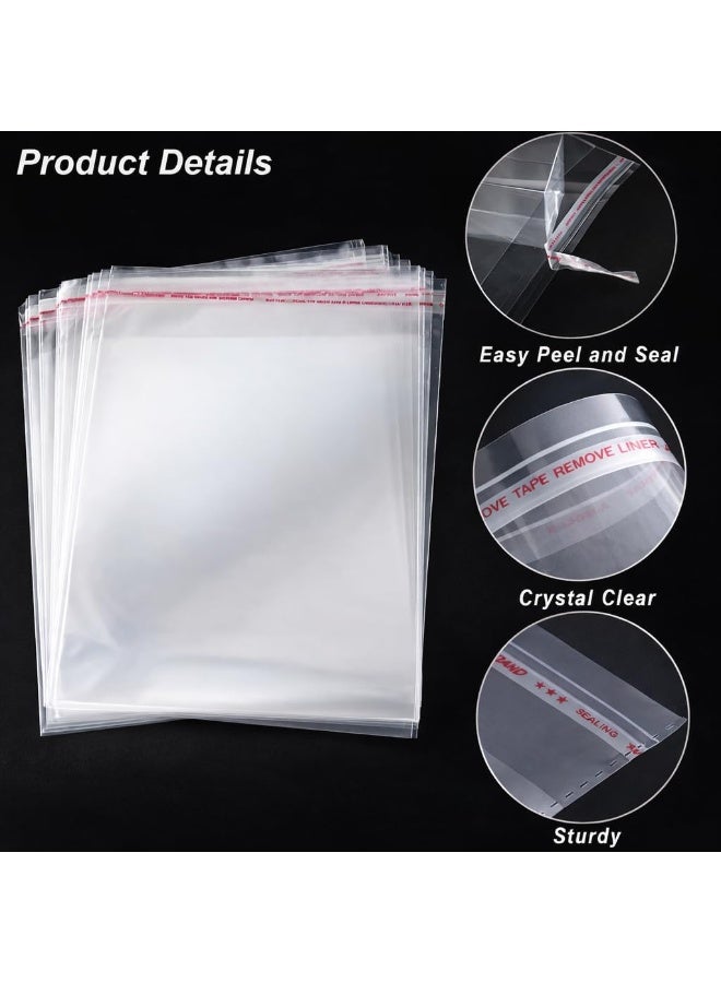 Neonix Self Sealing Cellophane Bags Self Adhesive,20x25 cm 100 Pcs Clear Resealable Cellophane Bags For Packaging Products, Clothing, Photos and Cards - Image 3