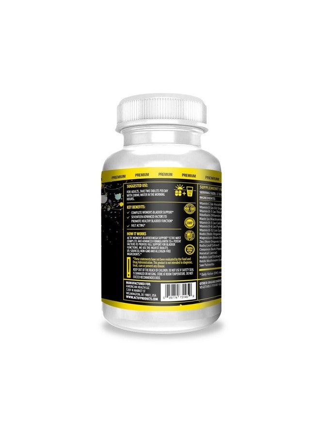 Actif Women's Bladder Mega Support with 15+ Factors, Non-GMO, for Bladder Control and Complete Bladder Support, Made in USA, 120 Count - Image 3