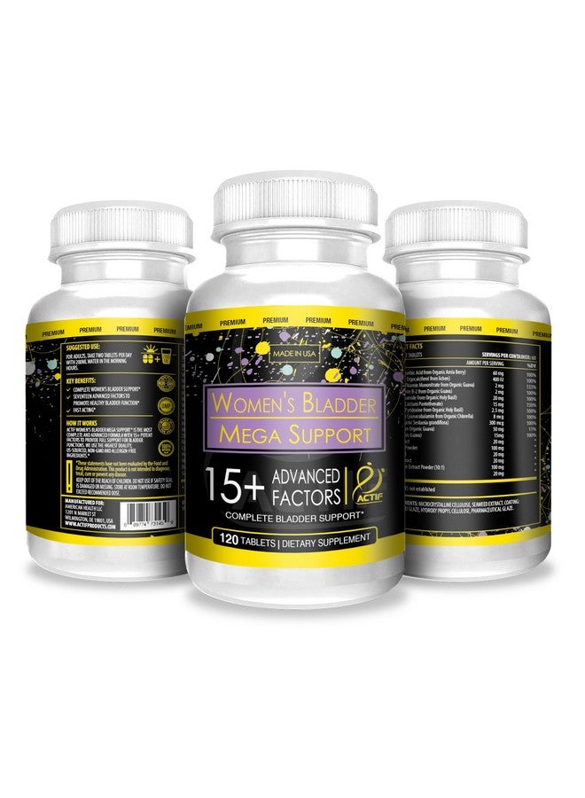 Actif Women's Bladder Mega Support with 15+ Factors, Non-GMO, for Bladder Control and Complete Bladder Support, Made in USA, 120 Count - Image 5