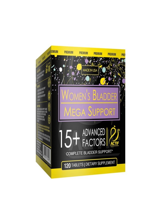 Actif Women's Bladder Mega Support with 15+ Factors, Non-GMO, for Bladder Control and Complete Bladder Support, Made in USA, 120 Count - Image 1