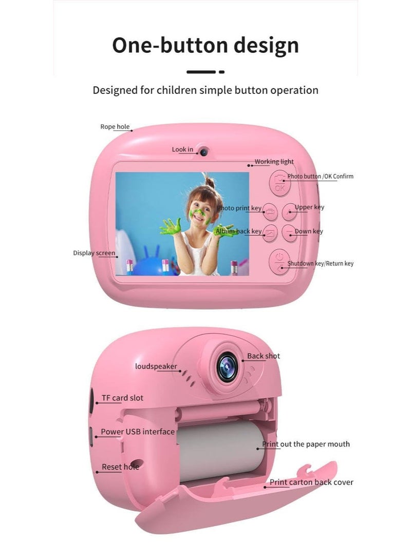 Kids Instant Print Camera with Built-in Printer & HD Video, Digital Toy Camera with Roll Paper - Image 5