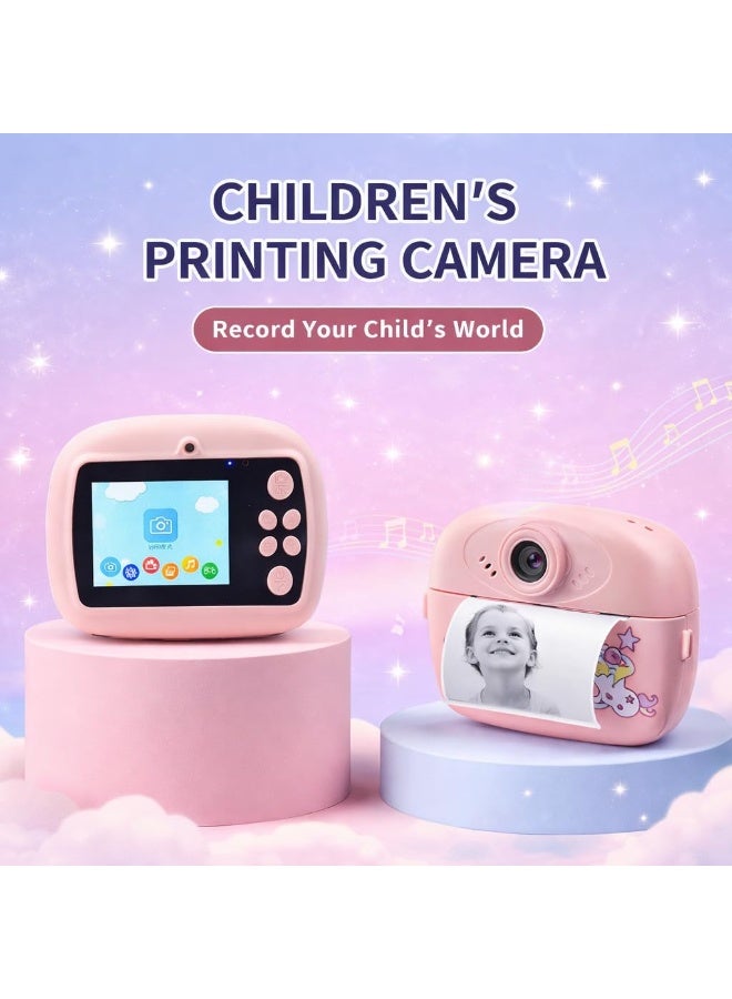 Kids Instant Print Camera with Built-in Printer & HD Video, Digital Toy Camera with Roll Paper - Image 2
