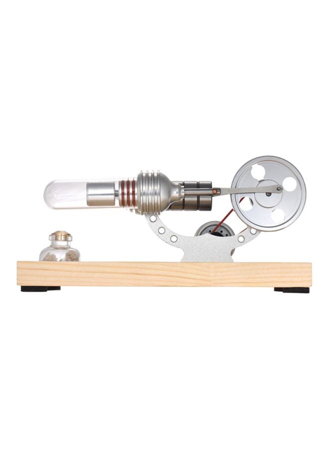 NIBEMINENT Mini Hot Air Stirling Engine Motor Silver/Beige - Image 1