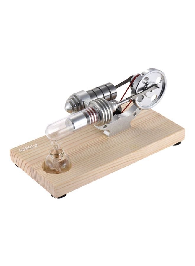 NIBEMINENT Mini Hot Air Stirling Engine Motor Silver/Beige - Image 4