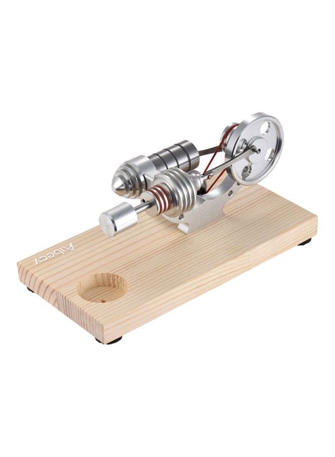 NIBEMINENT Mini Hot Air Stirling Engine Motor Silver/Beige - Image 2