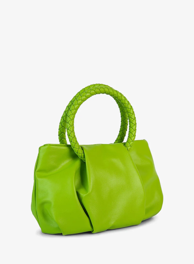 London Rag Faux Leather Soft Handbag in Lime Green