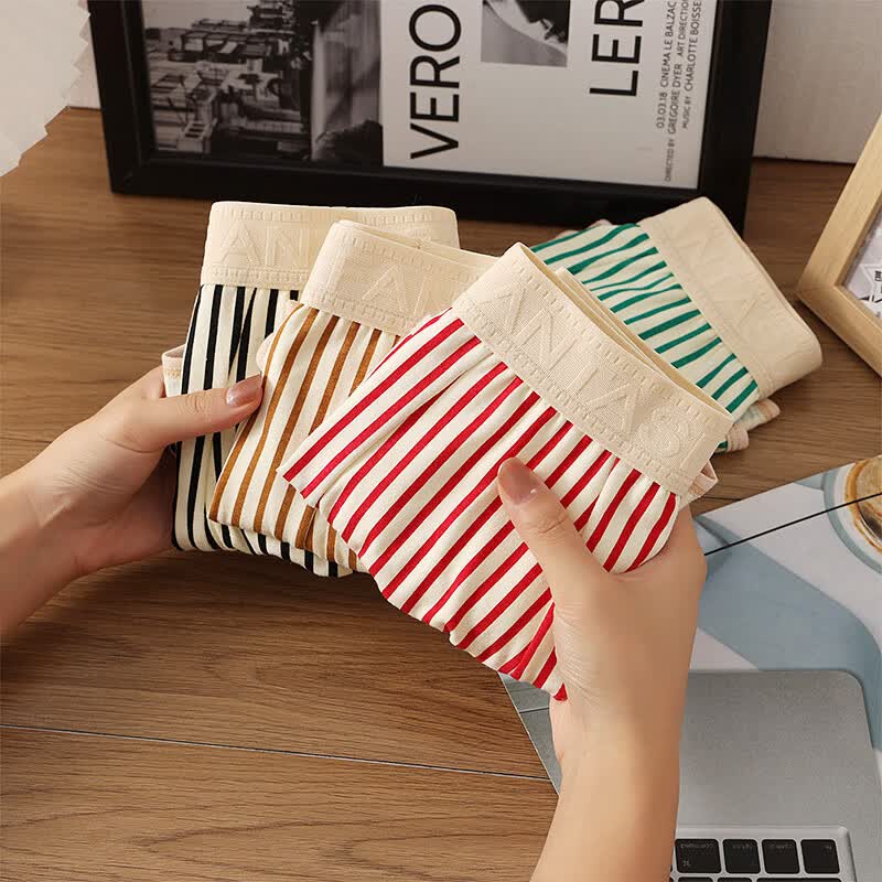 JD Jing Zao XUEXIMAN Men's Underwear, Fashionable Striped, 2026 Spring And Summer New Style, Loose-Fitting, Antibacterial, Comfortable, Breathable, Athletic Boxers, XL - Image 5