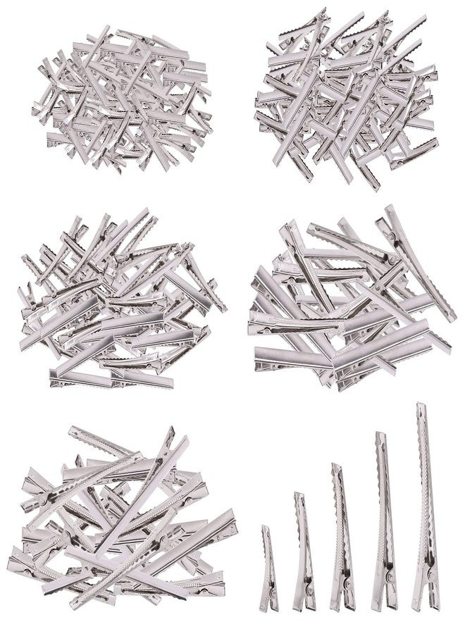 Mardatt 270Pcs 5 Sizes Alligator Hair Clips Bulk Silver Single Prong Hair Clips For Bows Making Hair Pins For Sectioning Hair Styling And Sectioning Hairdressing DIY Crafts - Image 1