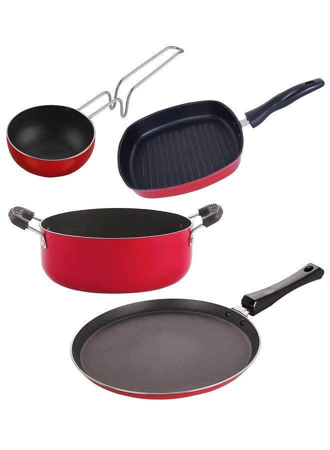 نيرلون مجموعة هدايا من 4 قطع من أواني الطهي غير اللاصقة المصنوعة من الألومنيوم المطلي بثلاث طبقات من نيرلون (FT10_VG_GP24.5_CS24) - Image 1
