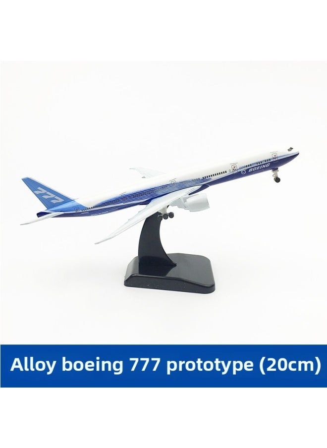 20cm Aircraft Model Alloy Solid Domestic And Foreign Major Aviation Boeing 737 Airbus 380 Ornaments Simulation Model-Color:20CM777 Original Model  - Image 1