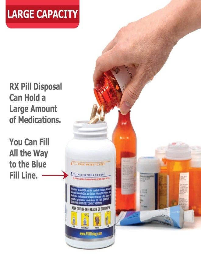 PILL THING RX Pill Disposal, Safe Effective Solution to Destroy Prescription Medication Drug Medicines, Large 40% More Capacity (2 Pack, RXPD - Image 3