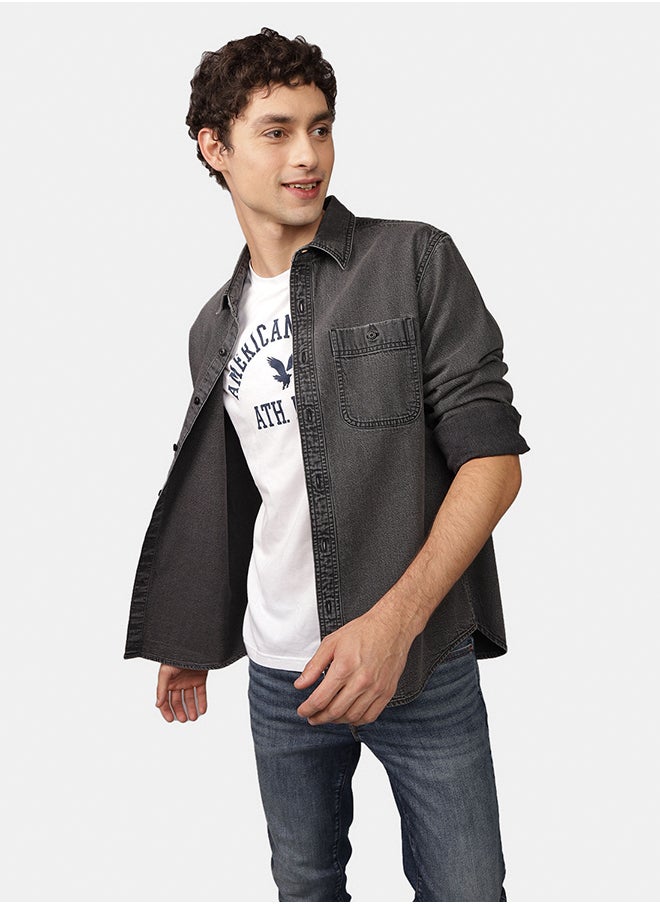 American Eagle AE Everyday Denim Button-Up Shirt  - Image 1