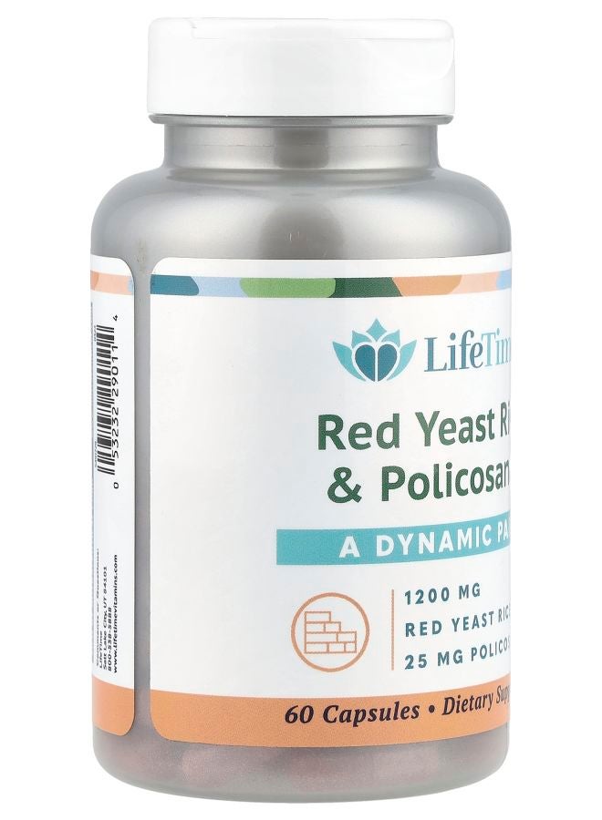 LifeTime Vitamins أرز الخميرة الحمراء وبوليكوسانول 60 كبسولة - Image 2