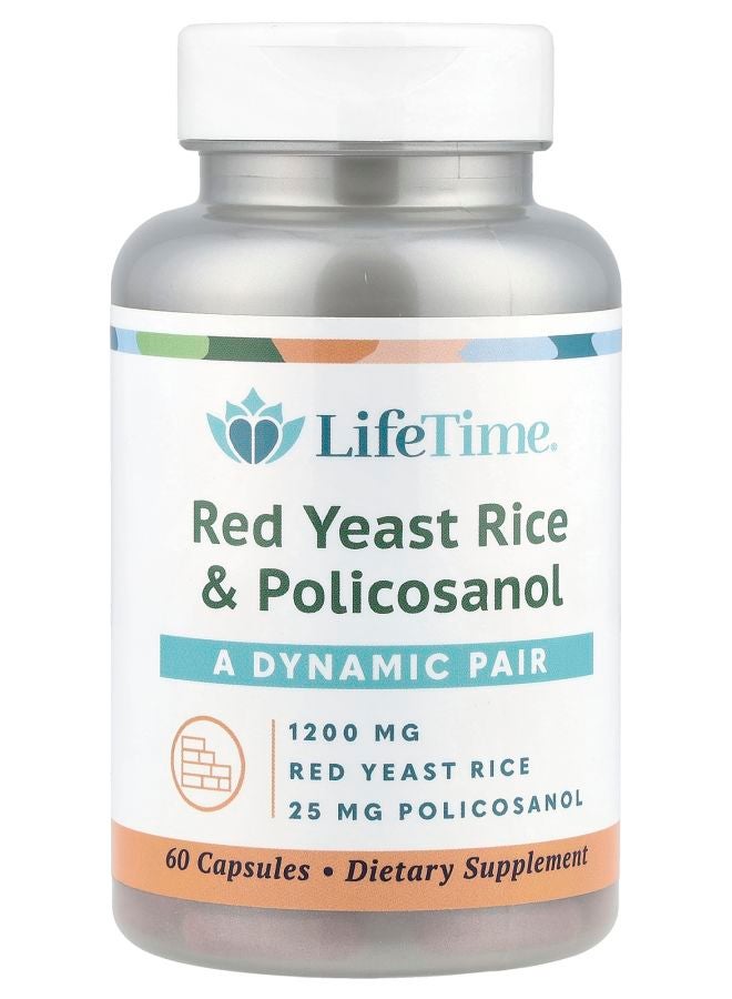 LifeTime Vitamins أرز الخميرة الحمراء وبوليكوسانول 60 كبسولة - Image 1
