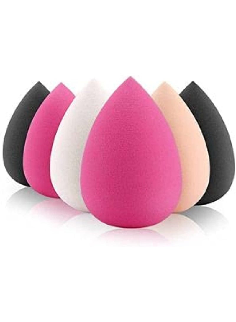 Mini Makeup Sponge Set, Beauty Blender Sponges for Liquid, Cream and Powder Foundation, Soft Cosmetic Applicators, 6 Pieces, Assorted Colors