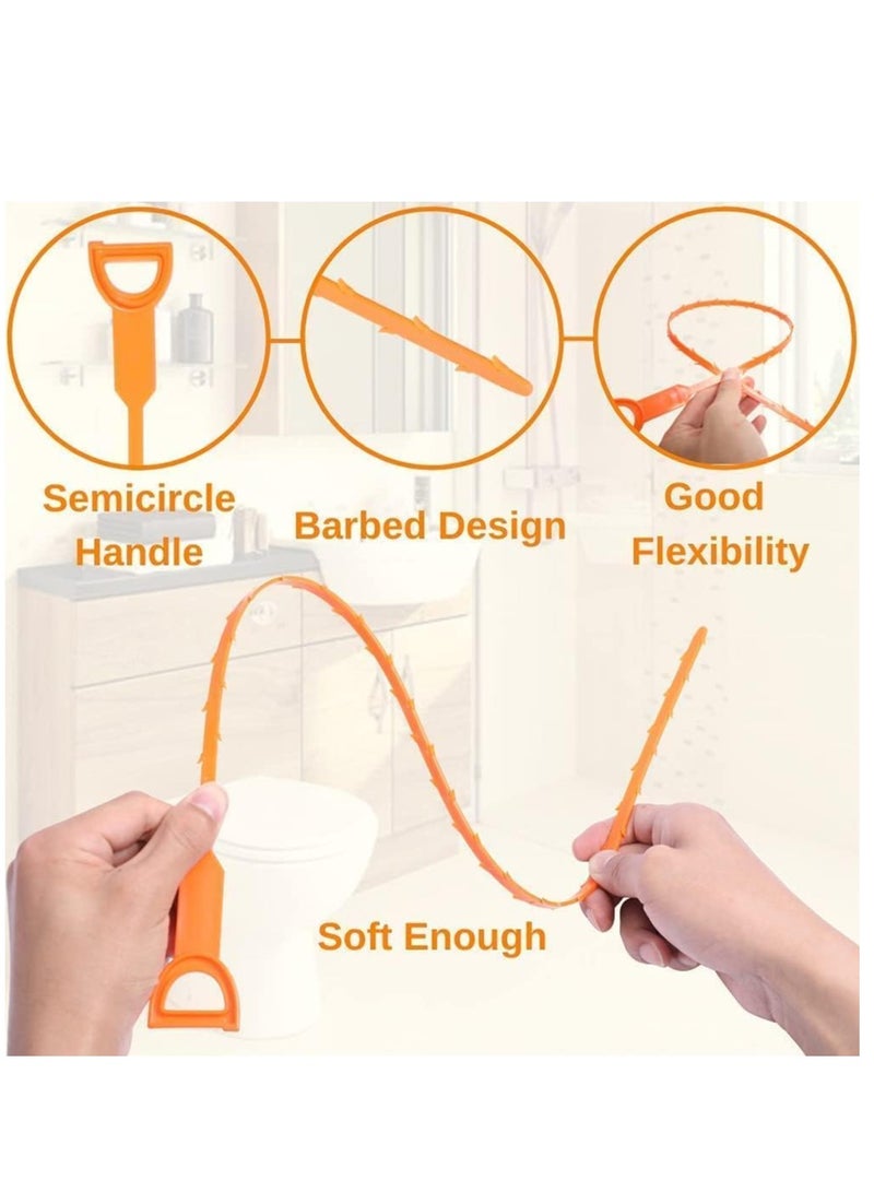 6-Pack Drain Clog Remover Tool - Flexible Snake Clog Remover for Sink, Shower, and Tub Drains, Hair Clog Cleaner, Tube Drain Cleaning Tool for Home Use - Image 3