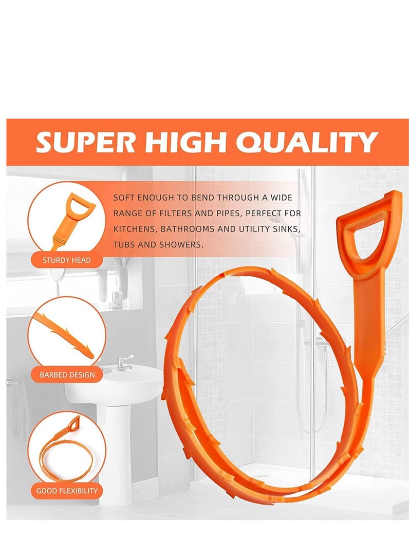 6-Pack Drain Clog Remover Tool - Flexible Snake Clog Remover for Sink, Shower, and Tub Drains, Hair Clog Cleaner, Tube Drain Cleaning Tool for Home Use - Image 4