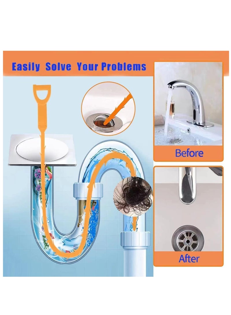 6-Pack Drain Clog Remover Tool - Flexible Snake Clog Remover for Sink, Shower, and Tub Drains, Hair Clog Cleaner, Tube Drain Cleaning Tool for Home Use - Image 5